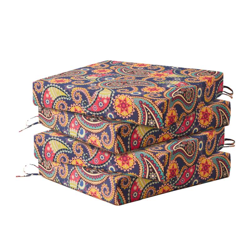 Set of 4 Solid Soft Outdoor Patio Deep Seat Cushion