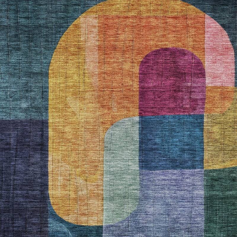 HomeRoots Abstract Transitional Rectangle Outdoor Rug