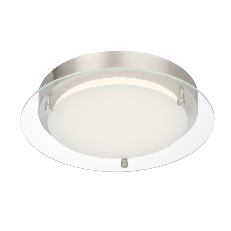 Designers Fountain Single Light 12" Wide Integrated LED Flush Mount - Polished Nickel