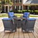 Option Brown Wicker / Blue Cusion