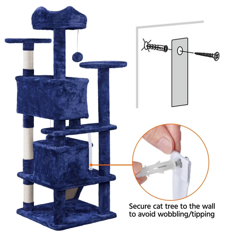 54.5 Double Condo Cat Tree with Scratching Post Tower Bed Bath Beyond 37988486