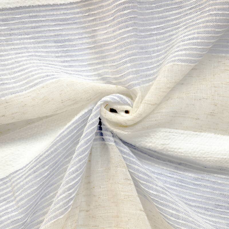 Nathan Stripe Sheer Dual Header Curtain Panel