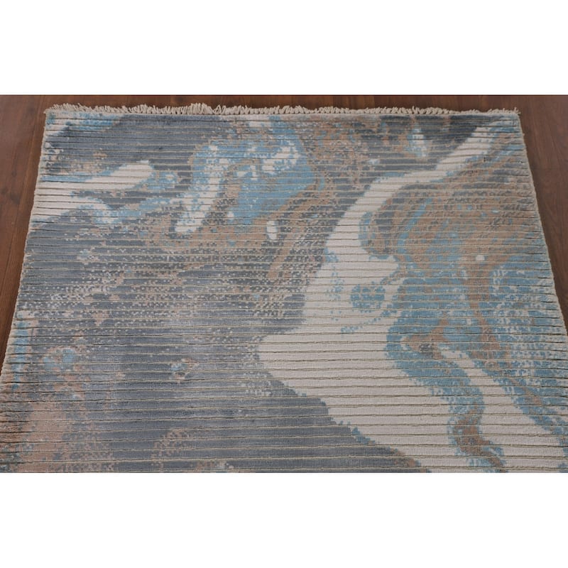 Modern Accent Rug Hand-Knotted Abstract Wool Carpet - 3'0"x 5'2"