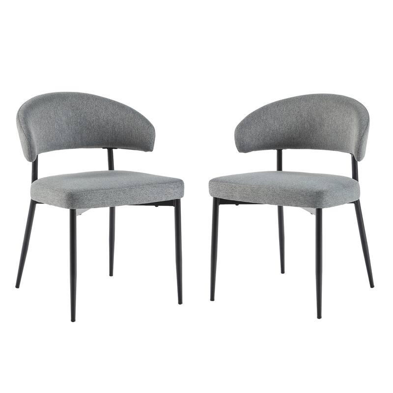 Middlebrook Designs Curved Back Upholstered Dining Chair (Set of 2)