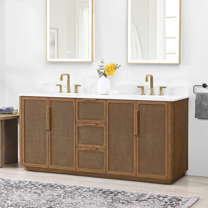 Busan Bath Vanity with White Quartz Stone Top without Mirror