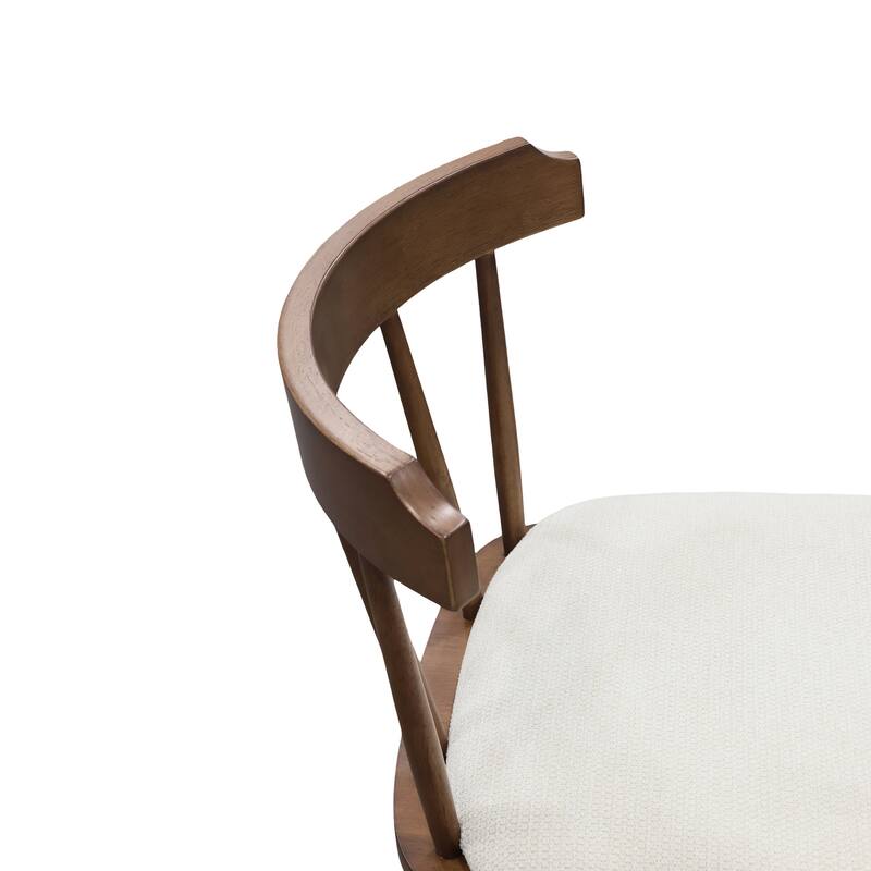 Roomfitters Olivia Indoor Windsor Style Counter Stools with Cushion, Walnut Finish