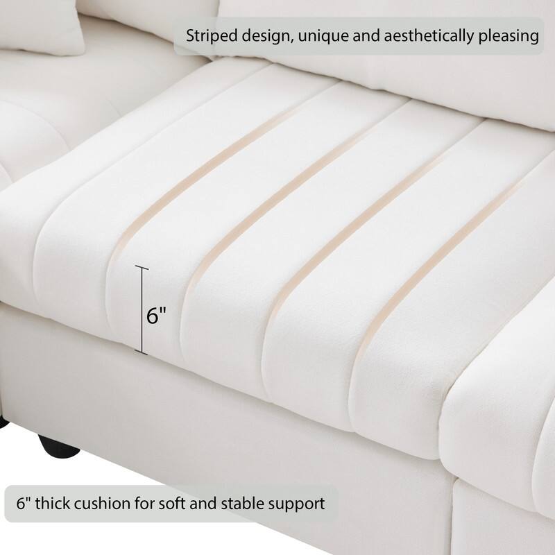 89x79" Modern Sectional Sofa with Convertible Ottoman,Living Room Couches L Shape Sofa with 2 Pillows