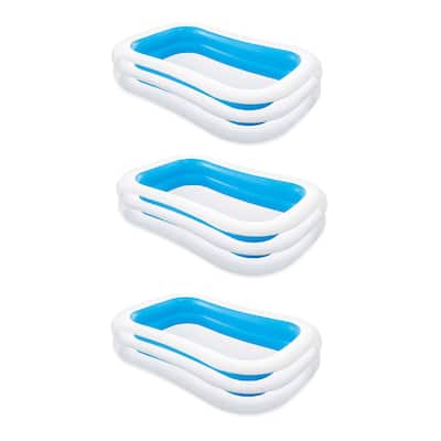 Intex Swim Center 198 Gallon Inflatable Family Swimming Pool, Blue (3 Pack) - 31.9