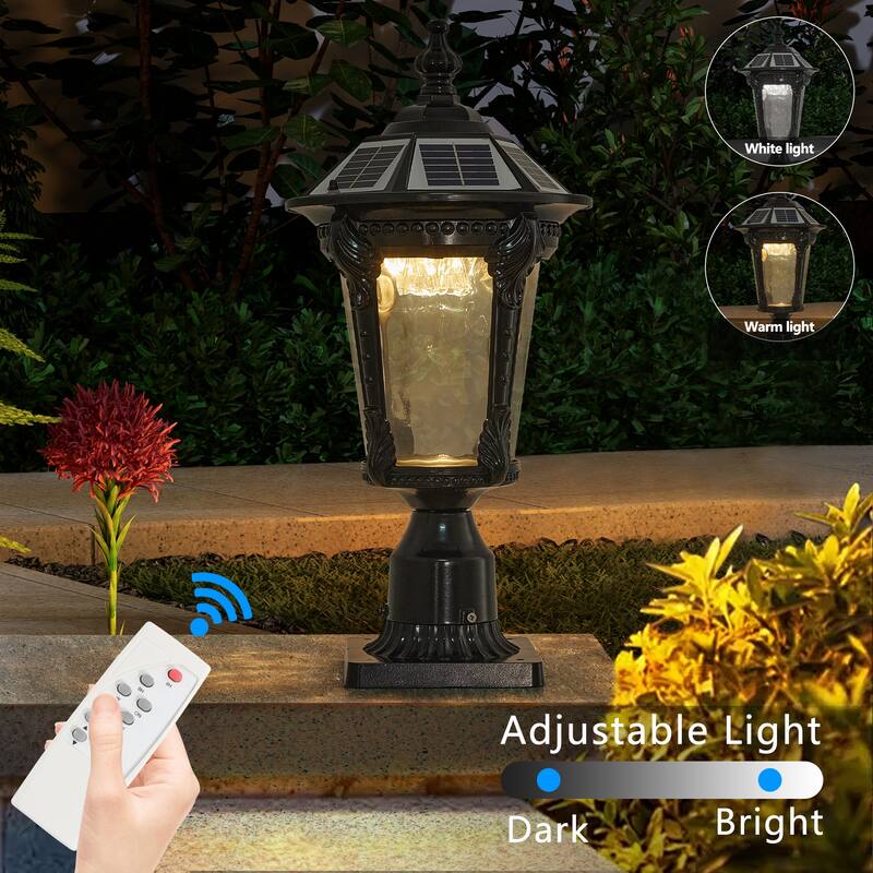 Retro Solar Lights With Dimmable LED, Black