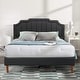 preview thumbnail 2 of 8, Javlergo Faux Leather Upholstered Platform Bed Frame, Full Bed Frame, Mattress Foundation with Wood Slat Support