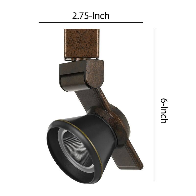 12W Integrated Cone Head LED Metal Track Fixture, Bronze and Black