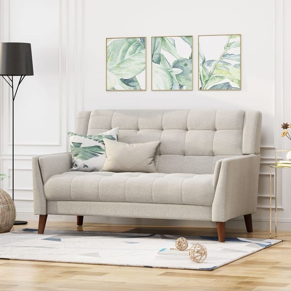 Candace Midcentury Modern Fabric Loveseat by Christopher Knight Home