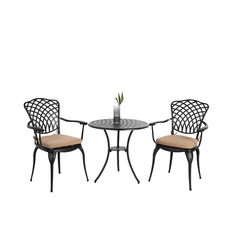 3 Piece Outdoor Patio Bistro Set Conversation Sets for Beach Poolside or Garden