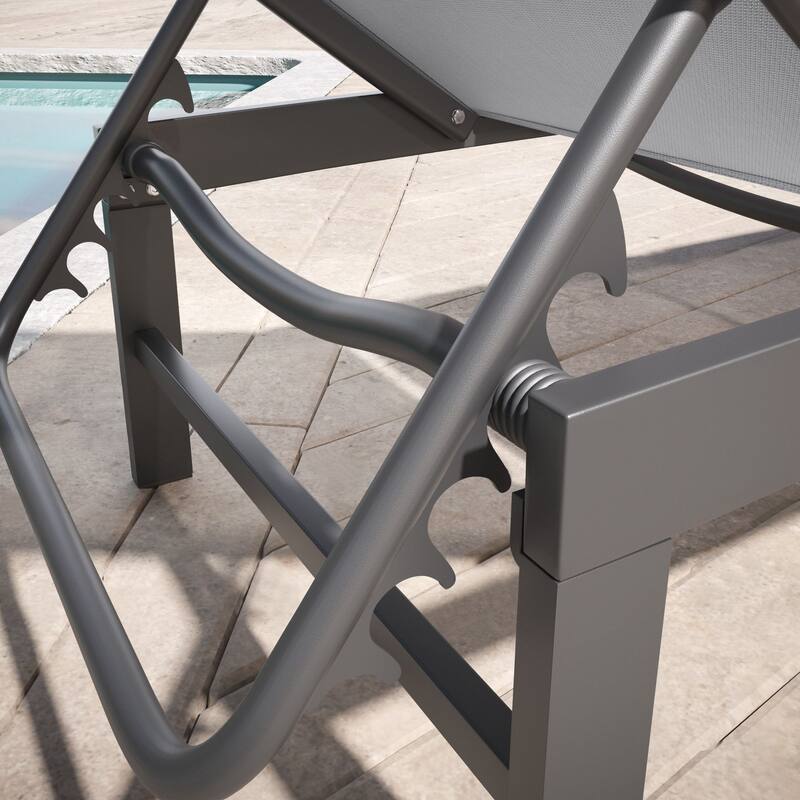 Pellebant Adjustable Aluminum Patio Chaise Lounge Chairs Outdoor (Set of 2)