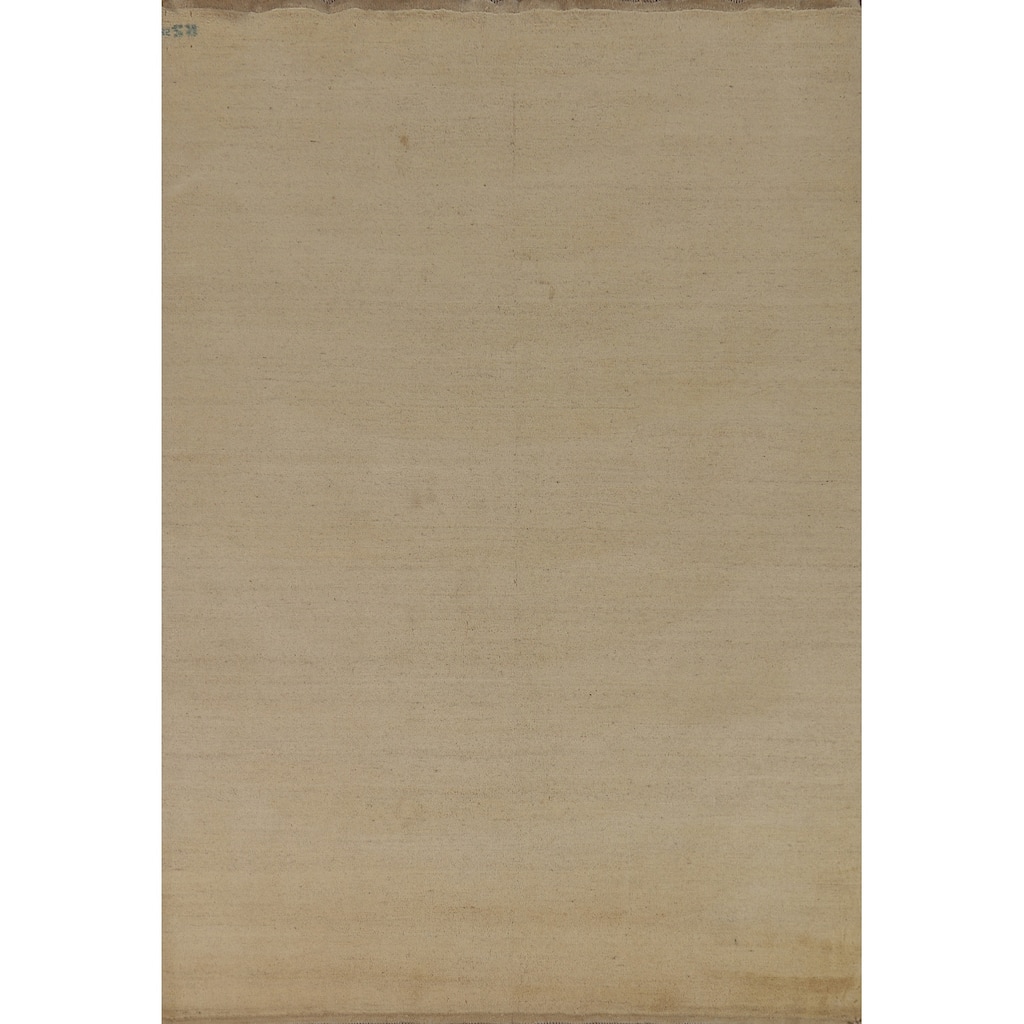 Contemporary Gabbeh Oriental Area Rug Hand-Knotted Wool Carpet - 6'0" x 8'10"