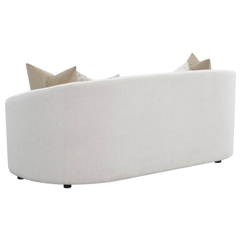 Rainn Boucle Upholstered Sloped Arm Sofa Set Latte