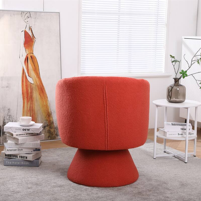 Round Fabric Swivel Accent Chair
