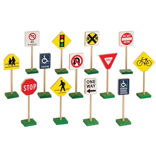 Miniature Traffic Signs (13 pcs.) (7"H)