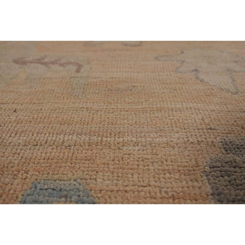 Vegetable Dye Oushak Turkish Area Rug Hand-Knotted Orange Wool Carpet - 10'6"x 13'10"