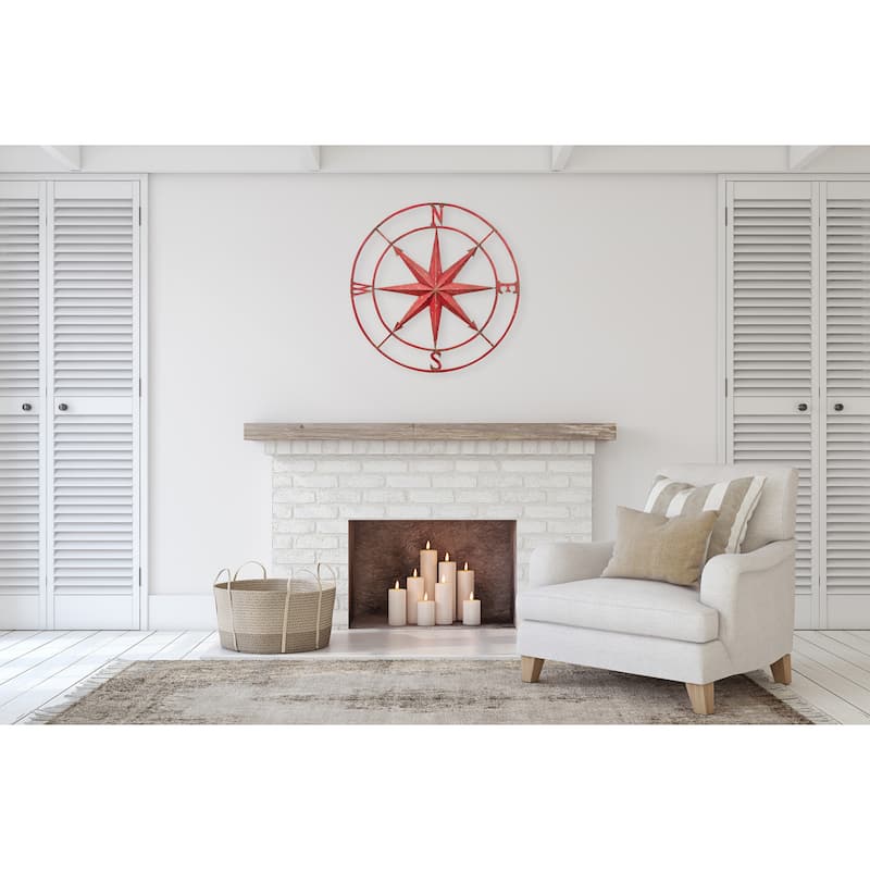 Small Decorative Metal Compass Wall Décor