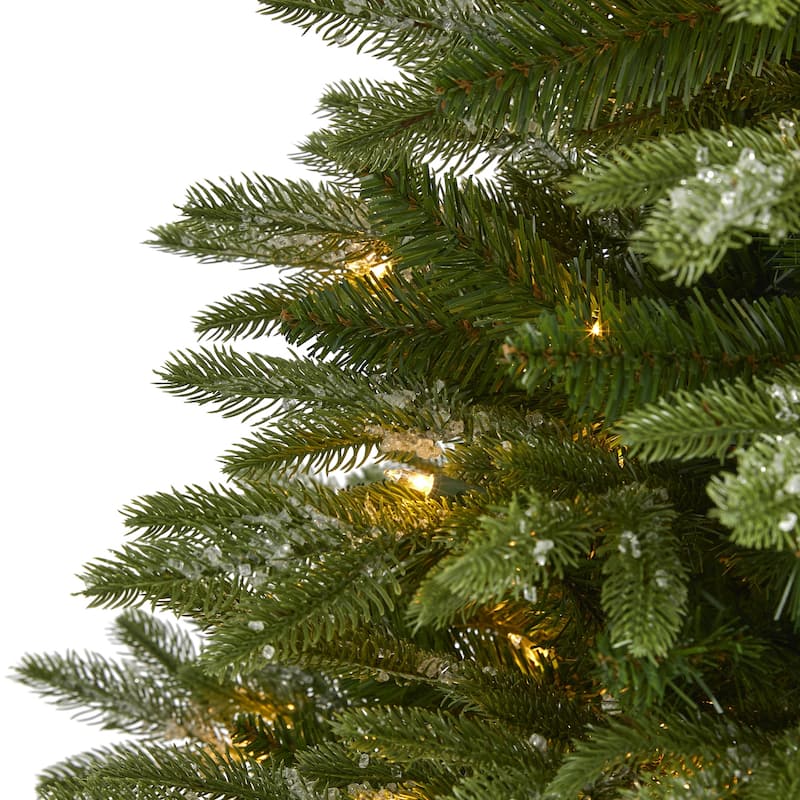 5ft. Snowed Grand Artificial Christmas Tree with 150 Clear Lights and 462 Branches - Charming X-Mas Cornerpiece