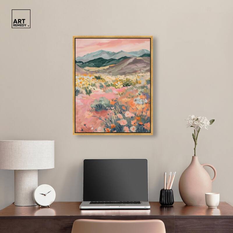 Flowers Beyond the Hills Canvas by Art Remedy