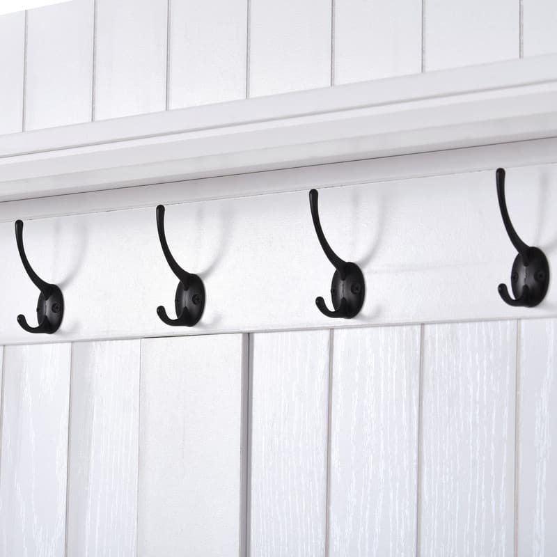 Hall Tree Entryway Bench Coat Hanger with 4 Drawers, Metal Drawer ...