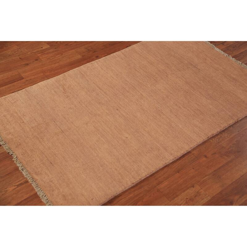 Gabbeh Oriental Rug Hand-Knotted Brown Wool Carpet - 2'6" x 4'4"