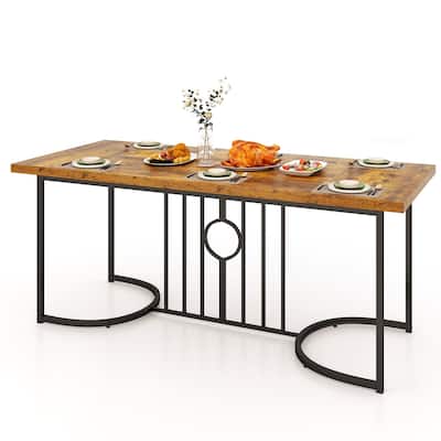 Gymax 71'' Large Dining Table for 6-8 People Rectangular Kitchen Table