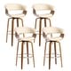 preview thumbnail 130 of 167, Glitzhome Set of 2 or 4 Modern Counter & Bar Height Wooden Swivel Bar Stools Set of 4 - Cream PU - Bar Height