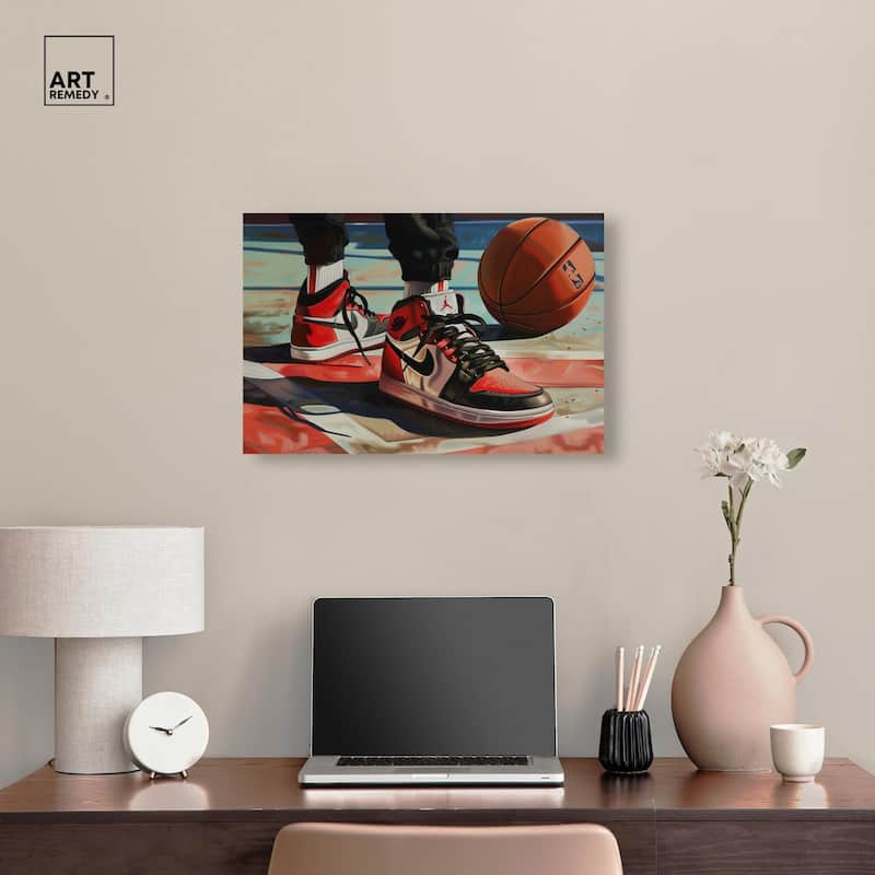 Down at the Court Canvas by Art Remedy, Gallery Wrapped