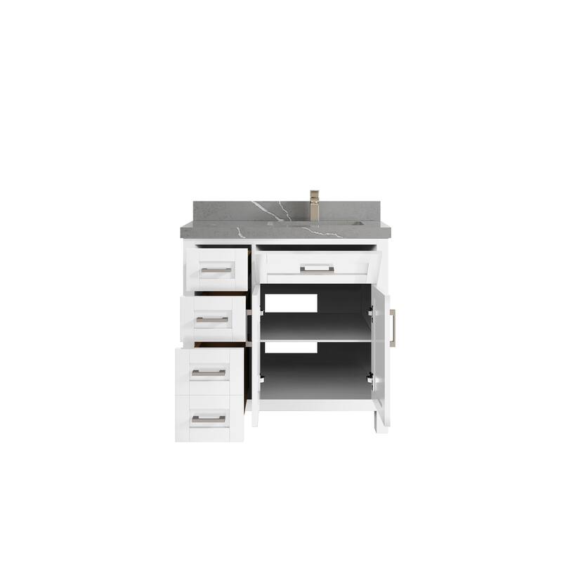 Willow Collections 36 in. W x 22 in. D Cambridge Right Offset Sink Bathroom Vanity with Countertop