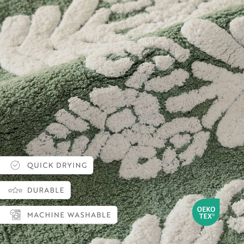 Becky Cameron 100% Cotton Floral Patterned Bath Mat