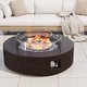 preview thumbnail 67 of 83, COSIEST 42'' Outdoor Round Propane Fire Pit w Wind Guard and Fire Glass StoneRed + Transparent grey fire glass