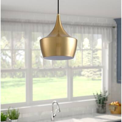 Vintage Gold 1-Light Dome Shape Metal Hanging Lamp