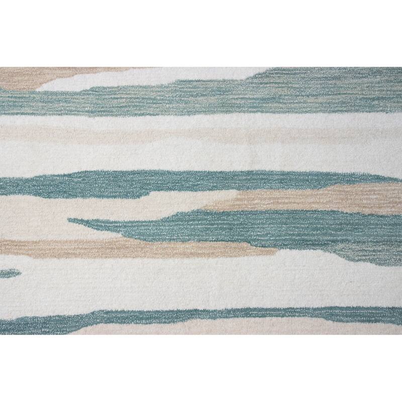 Bashian Kyla Ivory & Teal Contemporary Area Rug