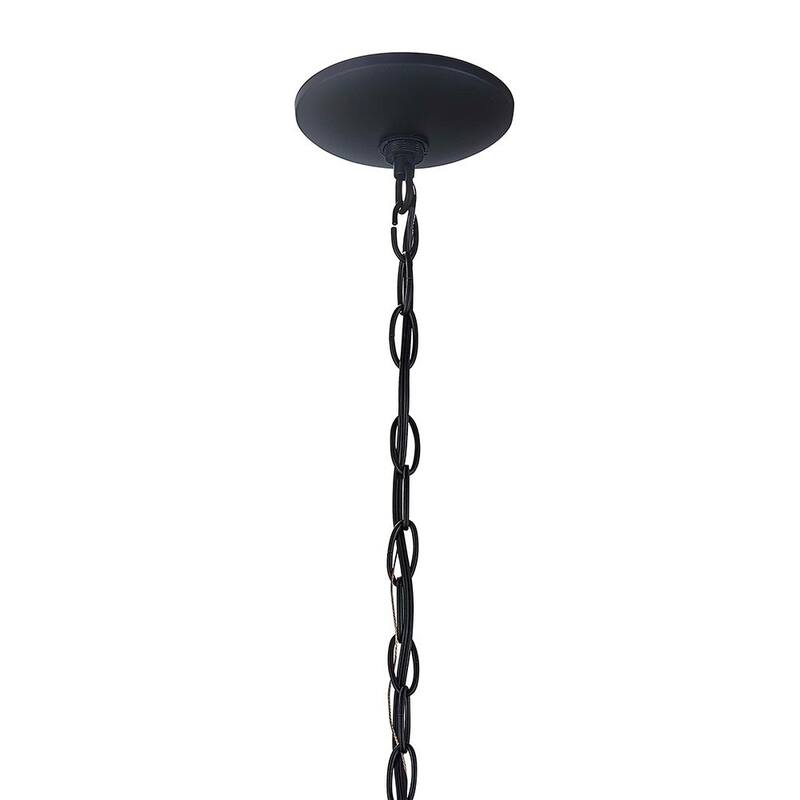 Pearlene 1-Light Imperial Black Outdoor Pendant Light with Clear Tempered Glass Shade - Imperial Black