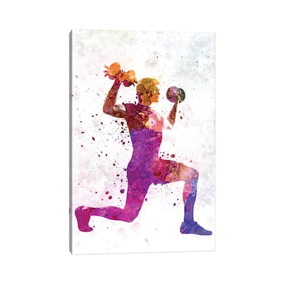 iCanvas "Man Exercising Weight Training Workout Fitness" by Paul Rommer Canvas Print