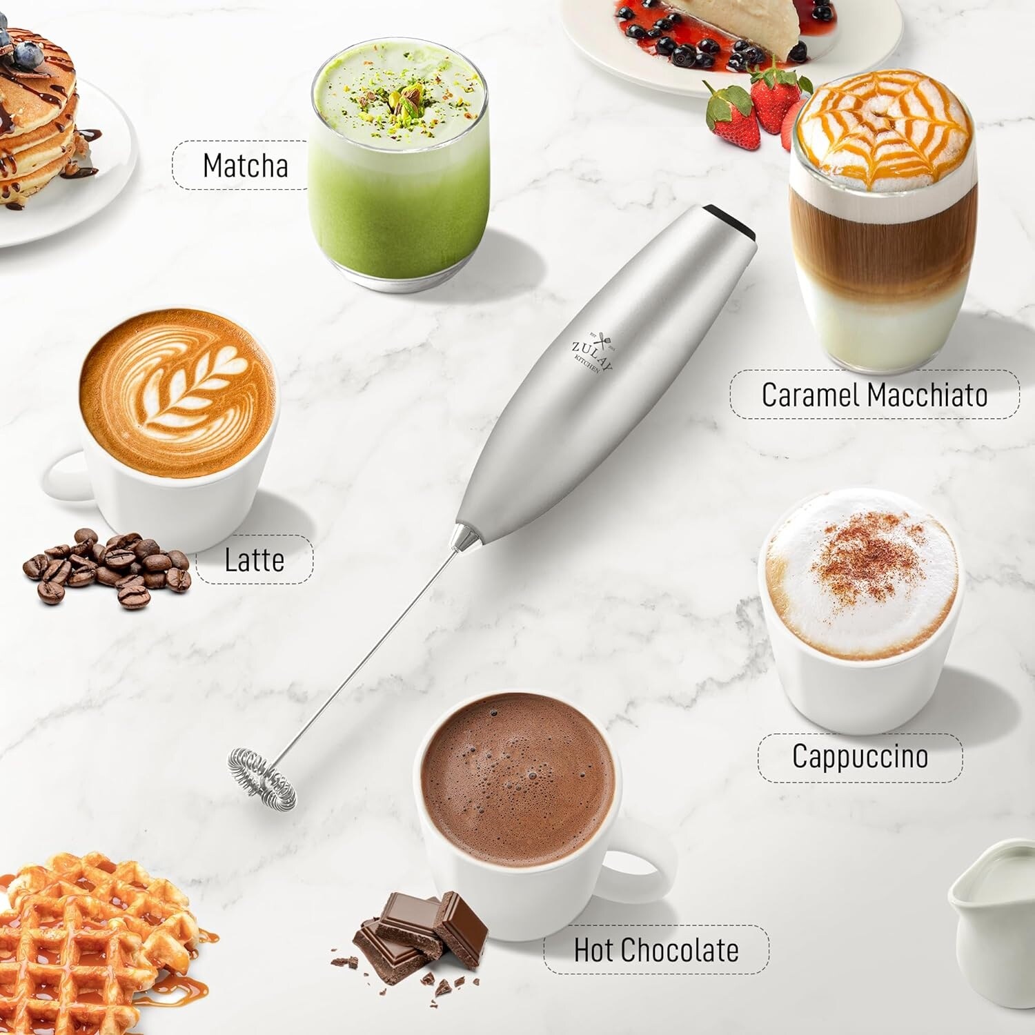 milk⭐ ZX Milk Frother Electric Foam Maker with Whisk High Speed