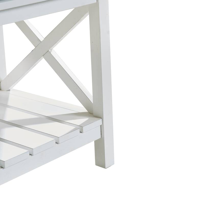 Anmytek Farmhouse Bar cabinet Console Table with 2-Door Cabinet & 1 Drawers,Sofa Tables Buffet Sideboard