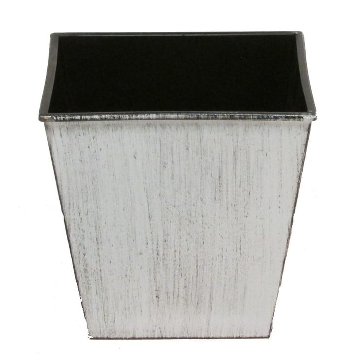 Hand Painted 5"H Square Plastic Pot Planter - Off-White