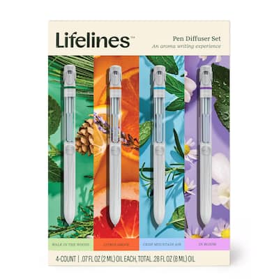 Lifelines Pen Diffuser Set - 4-pack with Assorted Essential Oil Blends