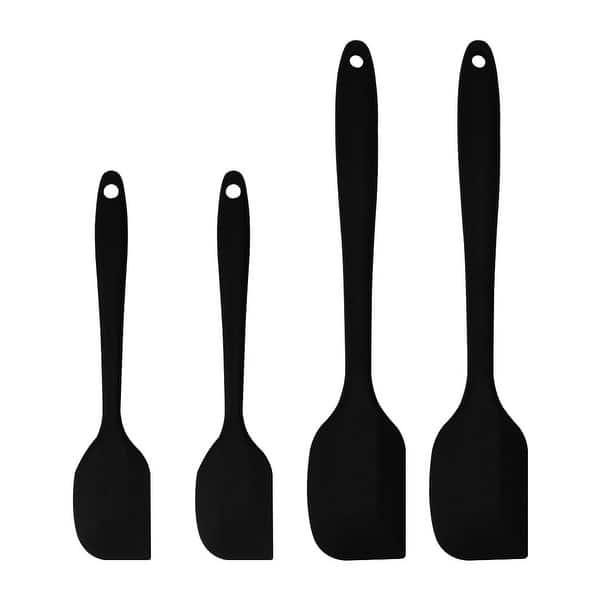 Silicone Mini Kitchen Utensils set of 2 Small kitchen tools Nonstick  Cookware with Hanging Hole, Black+Black