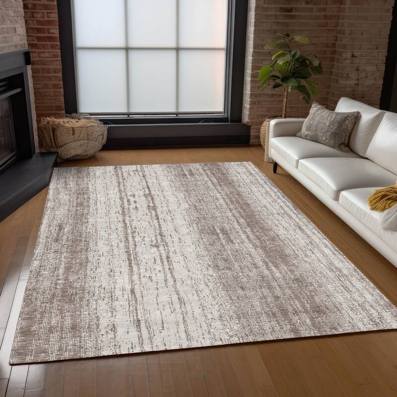 Machine Washable Indoor/ Outdoor Chantille Stripes Ombre Rug