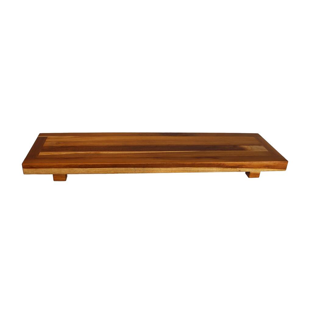 EcoDecors Eleganto EarthyTeak 34" Teak Bath Tray and Seat