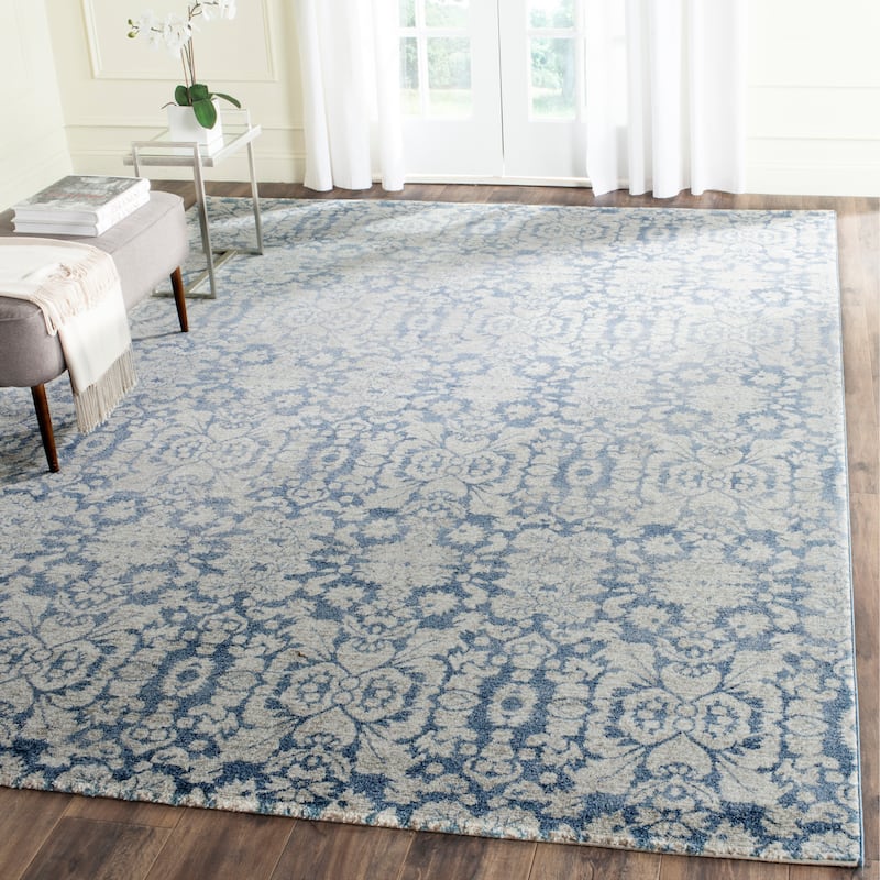 SAFAVIEH Sofia Florance Distressed Vintage Damask Rug - 11' x 15' - Blue/Beige