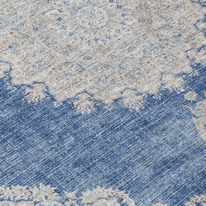 Machine Washable Indoor/ Outdoor Vintage Traditional Chantille Rug