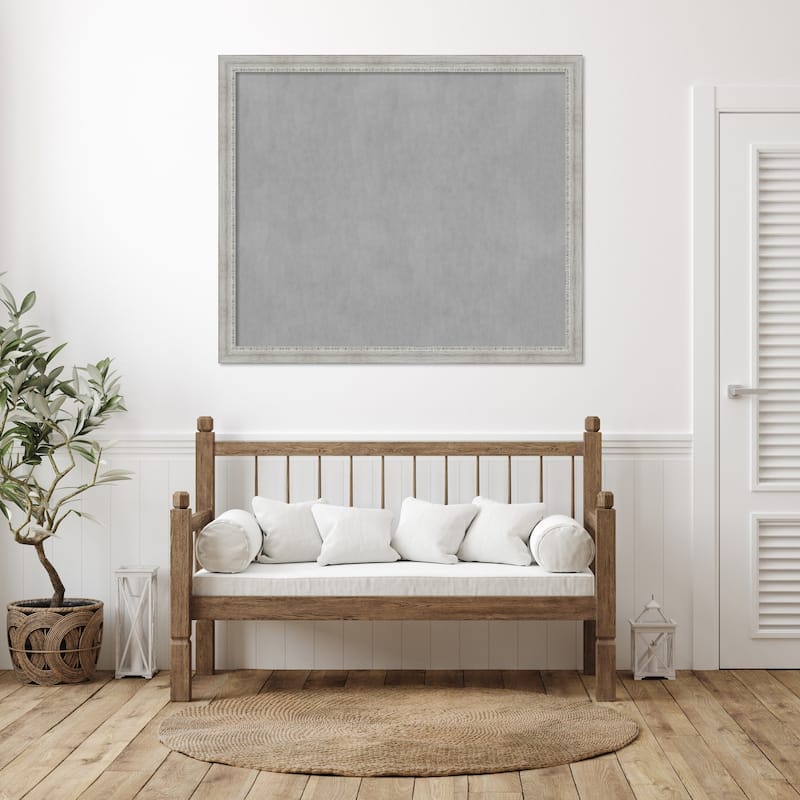 Amanti Art Rustic White Wash Framed Magnetic Board