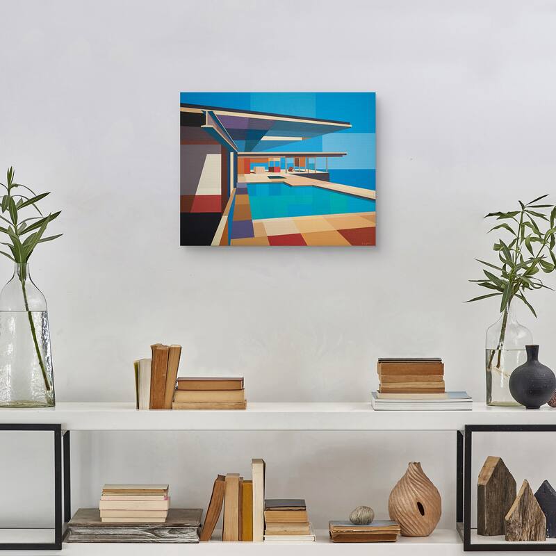 Modernist Stahl House X by Andy Burgess Canvas Art Print