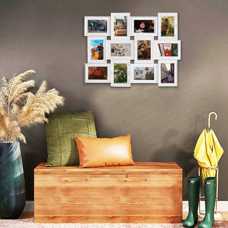 9 Opening Wall Photo Frame 20X27 White Finish PVC Picture Frame - White